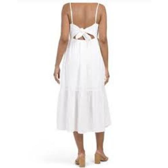 JESSICA SIMPSON White Seersucker Midi Dress NWT Size Small S - Picture 2 of 5